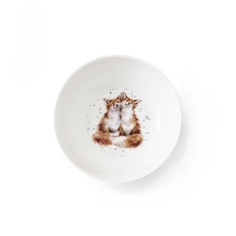 Ciotola per colazione in ceramica (new bone china) decorata con volpi